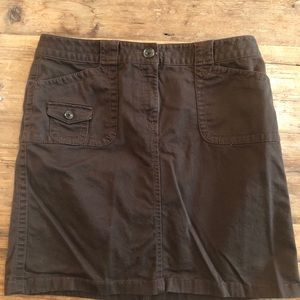 Ann Taylor Petite Brown Twill Cargo Skirt